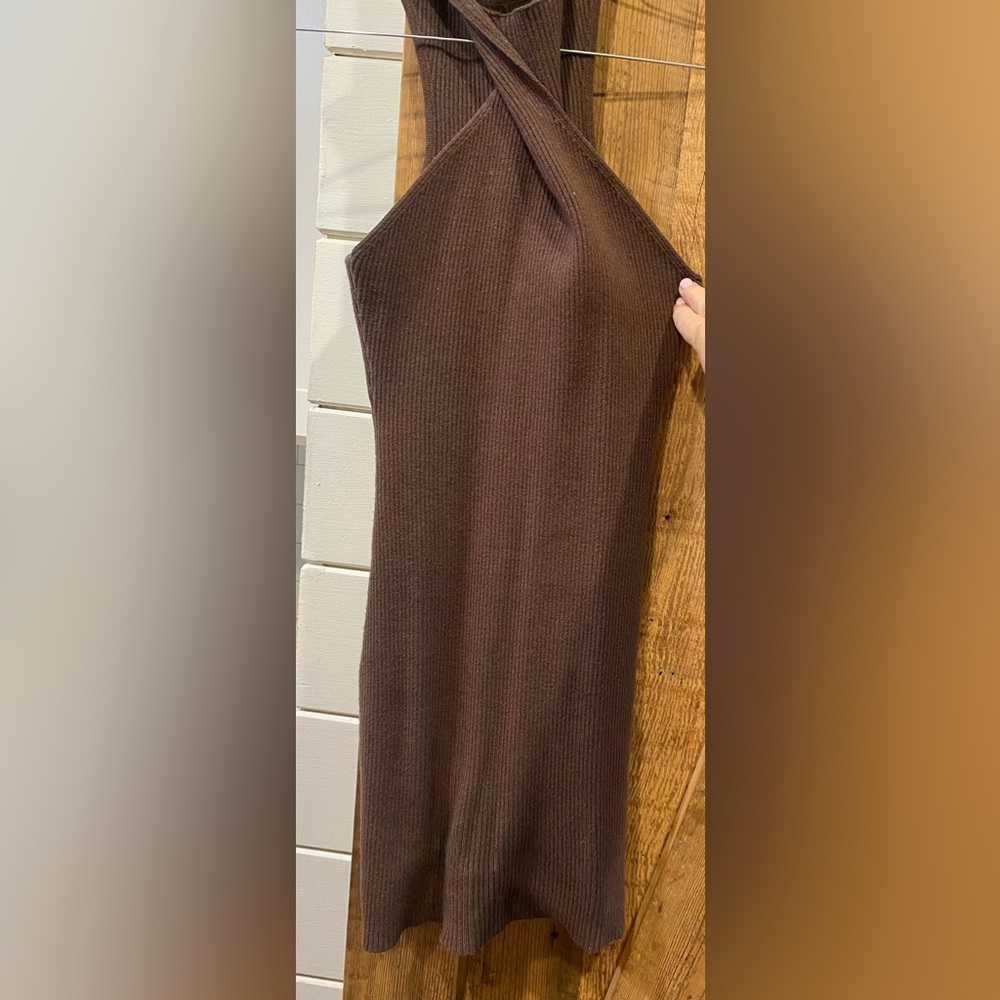 Chocolate Brown Halter Sweater Dress Size Small